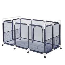 VEVOR Pool Storage Bin, 62.6 x 32 x 36 in, Rolling Pool Float Storage Organizer with Side Pockets & Casters, Durable Plastic Frame, Poolside Toys Noodles Holder Mesh Basket for Swimming Pools