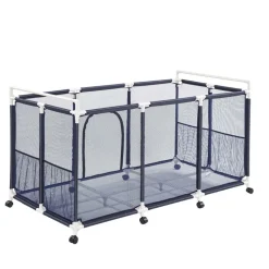 VEVOR Pool Storage Bin, 62.6 x 32 x 36 in, Rolling Pool Float Storage Organizer with Side Pockets & Casters, Durable Plastic Frame, Poolside Toys Noodles Holder Mesh Basket for Swimming Pools