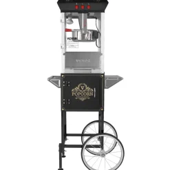 VEVOR Popcorn Maker with Cart, 850W Popcorn Popper Machine, 8 Oz Kettle Makes 48 Cups per Batch, Popcorn Maker Equipped with Tempered Glass, Includes 4 Scoops, Movie Theater Style, Black