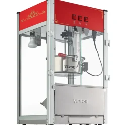 VEVOR Popcorn Maker, 850W Popcorn Popper Machine, 8 Oz Kettle Makes 48 Cups per Batch, Countertop Popcorn Maker with Tempered Glass, Includes 4 Scoops, Movie Theater Style, Black