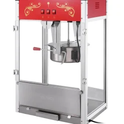 VEVOR Popcorn Maker, 1615W Popcorn Popper Machine, 16 Oz Kettle Large Capacity Countertop Popcorn Maker with Tempered Glass, Includes 3 Stainless Steel Scoops, Movie Theater Style, Red
