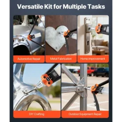 VEVOR Pop Rivet Gun Kit, with 230 Blind Rivets, Two-Handed Riveter with 5 Interchangeable Nosepieces, 5 Drill Bits, and a Carrying Case, Manual Riveting Tool for Metal, Automotive, Home, and DIY