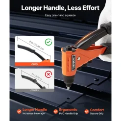 VEVOR Pop Rivet Gun Kit, with 200 Blind Rivets, Heavy Duty Single Hand Riveter with 4 Interchangeable Nosepieces, 4 Drill Bits, and a Carrying Case, Manual Riveting Tool for Metal, Automotive, Home