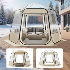 VEVOR Pop up Bubble Tent, 12 x 11.1 ft Waterproof & UV-Resistant, Clear Camping Tent Shelter, Outdoor Garden Dome Igloo Tents with Windows, 540° Panoramic View, for 10-12 Persons Patio Backyard
