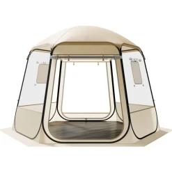 VEVOR Pop up Bubble Tent, 12 x 11.1 ft Waterproof & UV-Resistant, Clear Camping Tent Shelter, Outdoor Garden Dome Igloo Tents with Windows, 540° Panoramic View, for 10-12 Persons Patio Backyard