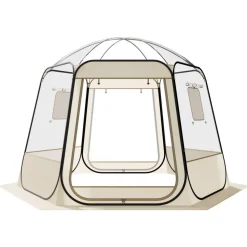 VEVOR Pop up Bubble Tent, 12 x 11.1 ft Waterproof & UV-Resistant, Clear Camping Tent Shelter, Outdoor Garden Dome Igloo Tents with Windows, 540° Panoramic View, for 10-12 Persons Patio Backyard