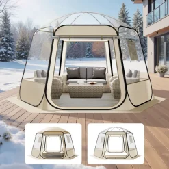 VEVOR Pop up Bubble Tent, 11 x 10.2 ft Waterproof & UV-Resistant, Clear Camping Tent Shelter, Outdoor Garden Dome Igloo Tents with Windows, 540° Panoramic View, for 8-10 Persons Patio Backyard