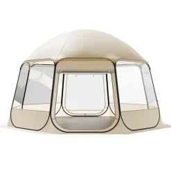 VEVOR Pop up Bubble Tent, 15 x 13.8 ft Waterproof & UV-Resistant, Clear Camping Tent Shelter, Outdoor Garden Dome Igloo Tents with Windows, 540° Panoramic View, for 12-15 Persons Patio Backyard