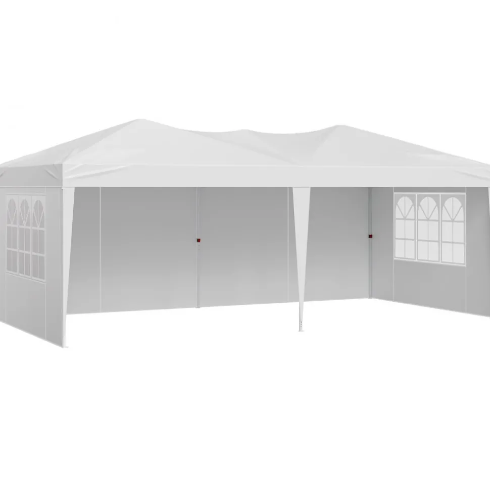 VEVOR Pop Up Canopy, 10 x 20 FT Instant Canopy Portable Gazebo with 3 Sidewalls & 2 Ventilated Windows, Height Adjustable Pop-Up Outdoor Shelter Tent for Events, Patio, Backyard, Party, Parking