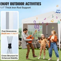 VEVOR Pop Up Canopy, 10 x 20 FT Instant Canopy Portable Gazebo with 3 Sidewalls & 2 Ventilated Windows, Height Adjustable Pop-Up Outdoor Shelter Tent for Events, Patio, Backyard, Party, Parking