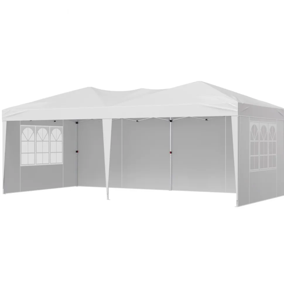VEVOR Pop Up Canopy, 10 x 20 FT Instant Canopy Portable Gazebo with 3 Sidewalls & 2 Ventilated Windows, Height Adjustable Pop-Up Outdoor Shelter Tent for Events, Patio, Backyard, Party, Parking