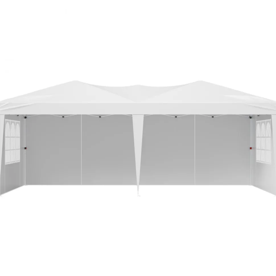 VEVOR Pop Up Canopy, 10 x 20 FT Instant Canopy Portable Gazebo with 3 Sidewalls & 2 Ventilated Windows, Height Adjustable Pop-Up Outdoor Shelter Tent for Events, Patio, Backyard, Party, Parking