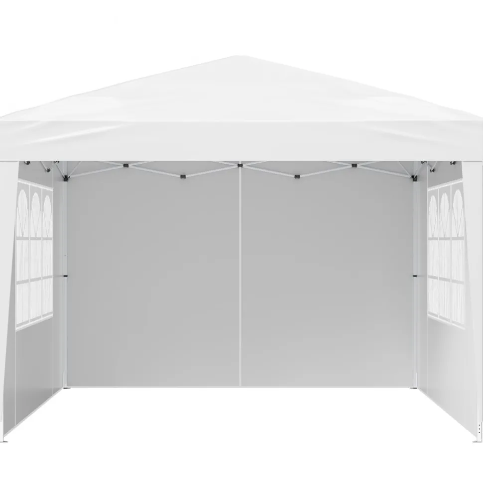 VEVOR Pop Up Canopy, 10 x 10 FT Instant Canopy Portable Gazebo with 3 Sidewalls & 2 Ventilated Windows, Height Adjustable Pop-Up Outdoor Shelter Tent for Events, Patio, Backyard, Party, Parking