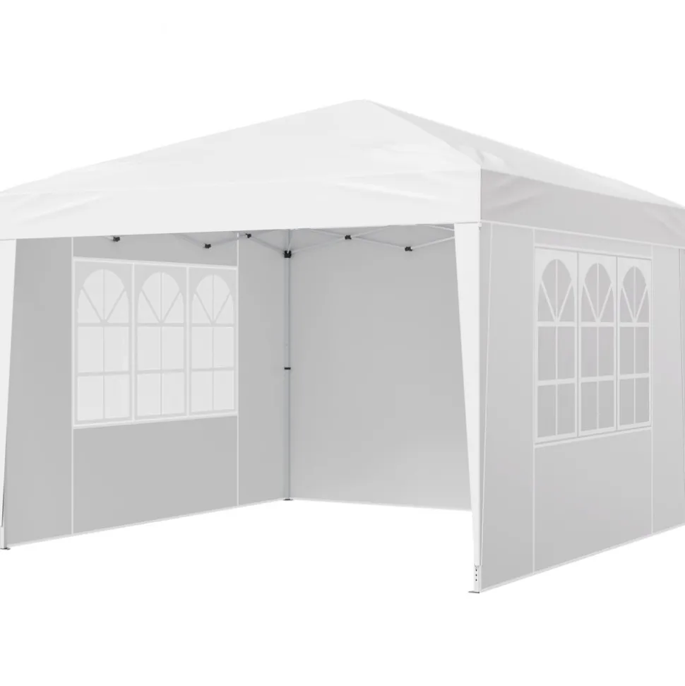 VEVOR Pop Up Canopy, 10 x 10 FT Instant Canopy Portable Gazebo with 3 Sidewalls & 2 Ventilated Windows, Height Adjustable Pop-Up Outdoor Shelter Tent for Events, Patio, Backyard, Party, Parking