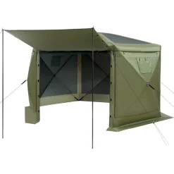 VEVOR Pop up Gazebo Screen Tent, 10 x 10 ft Large 6-Sided Camping Canopy Tent with Removable Top & Carry Bag, Quick-Set & Bite-Proof, Screen House Sun Shelter for 6-8 Persons Backyard Patio, Green