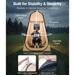 VEVOR Pop up Sports Tent, 47x47 in Clear Bubble Tent for 1 Person, Waterproof Outdoor Pod with Floor Mat & Top Cover, Garden Igloo Dome Tents Camping Shelter for Events Fishing Cheering