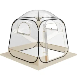 VEVOR Pop up Sports Tent, 72x72 in Clear Bubble Tent for 2-4 Persons, Waterproof Outdoor Pod with Floor Mat & Top Cover, Garden Igloo Dome Tents Camping Shelter for Events Fishing Cheering