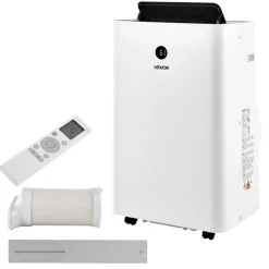 VEVOR Portable Air Conditioner, 14000 BTU ASHRAE (9800 BTU SACC) 4-in-1 Standing Cooling Ac Unit, LED Touch Panel & Remote Control, 24h Timer, Cooling, Dehumidifier, Fan, Sleep Mode for Room Indoor