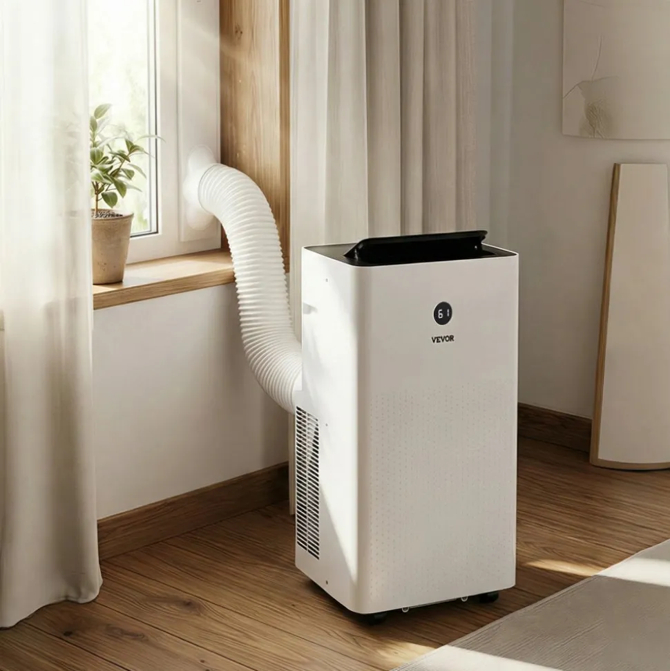 VEVOR Portable Air Conditioner and Heater Combo, 14000 BTU (9800 BTU SACC) 5-in-1 Standing Cooling Ac Unit, LED Touch Panel & Remote Control, 24h Timer, Dehumidifier/Fan/Sleep Mode for Room Indoor