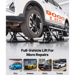 VEVOR Portable Car Lift, 5000 lbs Capacity, Heavy Duty Quick Lift with 25.6" Max Height, Pneumatic Pump, Wheels, 4 Rubber Pads & 4 Lifting Columns for Cars, Compact SUVs, Mini Trucks, Garage or Shop