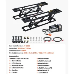 VEVOR Portable Car Lift, 9000 lbs Capacity, Heavy Duty Steel Truck Lift with 28