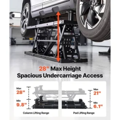 VEVOR Portable Car Lift, 9000 lbs Capacity, Heavy Duty Steel Truck Lift with 28