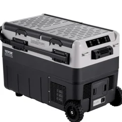 VEVOR Portable Car Refrigerator, 12 Volt Car Refrigerator Fridge, 50 L / 52.8 QT Dual Zone Portable Freezer, -4℉-68℉ Adjustable Temperature, Compressor Cooler for Home, Outdoor, Camping, RV, Car