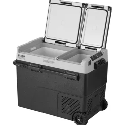 VEVOR Portable Car Refrigerator, 12 Volt Car Refrigerator Fridge, 58 L / 61.5 QT Dual Zone Portable Freezer, -4℉-68℉ Adjustable Temperature, Compressor Cooler for Home, Outdoor, Camping, RV, Car