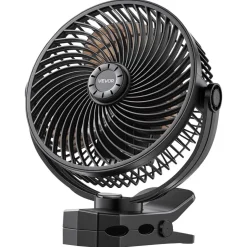 VEVOR Portable Clip Fan, Rechargeable Clip On Fan, USB Port with 3 Speeds & Circulation Mode, Strong Airflow Sturdy Clamp, Long Runtime for Desk, Golf Cart, Outdoor Camping Treadmill, Office, White