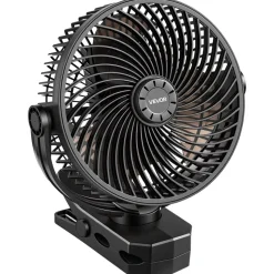 VEVOR Portable Clip Fan, Rechargeable Clip On Fan, USB Port with 3 Speeds & Circulation Mode, Strong Airflow Sturdy Clamp, Long Runtime for Desk, Golf Cart, Outdoor Camping Treadmill, Office, White