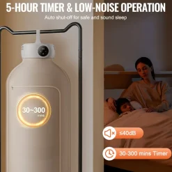 VEVOR Portable Clothes Dryer, Clothes Dryer with Dryer Bag, PTC Heating & LED Display, Foldable Mini Dryer with 5-H Timer for Apartments, Dorms, RVs, or Hotels, 600W, Beige