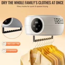 VEVOR Portable Clothes Dryer, Clothes Dryer with Dryer Bag, PTC Heating & LED Display, Foldable Mini Dryer with 5-H Timer for Apartments, Dorms, RVs, or Hotels, 600W, Beige