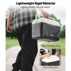 VEVOR Portable Cooler, 8.5 QT Hard Cooler with Ice Retention and Heavy-Duty Handles, Lightweight Rigid Material Insulated Portable Cooler, Suitable for Family Picnics and Short Trips
