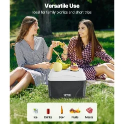 VEVOR Portable Cooler, 8.5 QT Hard Cooler with Ice Retention and Heavy-Duty Handles, Lightweight Rigid Material Insulated Portable Cooler, Suitable for Family Picnics and Short Trips