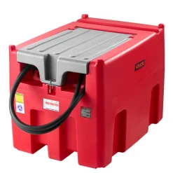 VEVOR Portable Diesel & Gasoline Tank, 116 Gallon, 10 GPM Flow Rate, Diesel Fuel Tank with 12V Electric Transfer Pump, 13.1ft Hose, Auto Fueling Nozzle, Transfer Tank for Easy Fuel Transportation, Red
