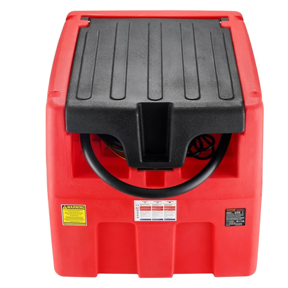 VEVOR Portable Diesel & Gasoline Tank, 48 Gallon, 10.6GPM Flow Rate, Diesel Fuel Tank with 12V Electric Transfer Pump, 13.1ft Hose, Auto Fueling Nozzle, Transfer Tank for Easy Fuel Transportation, Red