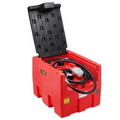 VEVOR Portable Diesel & Gasoline Tank, 48 Gallon, 10.6GPM Flow Rate, Diesel Fuel Tank with 12V Electric Transfer Pump, 13.1ft Hose, Auto Fueling Nozzle, Transfer Tank for Easy Fuel Transportation, Red