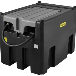 VEVOR Portable Diesel Tank, 128 Gallon Capacity & 10 GPM Flow Rate, Gas Fuel Tank with 12V Electric Transfer Pump and 13.1ft Rubber Hose, PE Diesel Transfer Tanks for Easy Fuel Transportation, Black