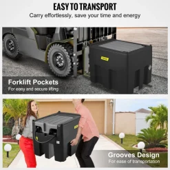 VEVOR Portable Diesel Tank, 128 Gallon Capacity & 10 GPM Flow Rate, Gas Fuel Tank with 12V Electric Transfer Pump and 13.1ft Rubber Hose, PE Diesel Transfer Tanks for Easy Fuel Transportation, Black