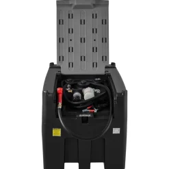 VEVOR Portable Diesel Tank, 128 Gallon Capacity & 10 GPM Flow Rate, Gas Fuel Tank with 12V Electric Transfer Pump and 13.1ft Rubber Hose, PE Diesel Transfer Tanks for Easy Fuel Transportation, Black