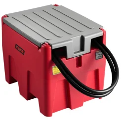 VEVOR Portable Diesel Tank, 58 Gallon Capacity & 10.6 GPM Flow Rate, Fuel Tank with 12V Electric Transfer Pump and 13.1ft Rubber Hose, PE Diesel Transfer Tanks for Easy Fuel Transportation, Red