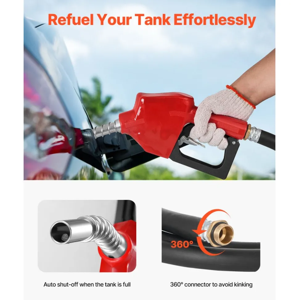 VEVOR Portable Diesel Tank, 58 Gallon Capacity & 10.6 GPM Flow Rate, Fuel Tank with 12V Electric Transfer Pump and 13.1ft Rubber Hose, PE Diesel Transfer Tanks for Easy Fuel Transportation, Red