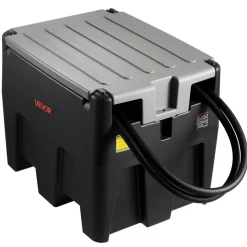 VEVOR Portable Diesel Tank, 58 Gallon Capacity & 10 GPM Flow Rate, Fuel Tank with 12V Electric Transfer Pump and 13.1ft Rubber Hose, PE Diesel Transfer Tanks for Easy Fuel Transportation, Black