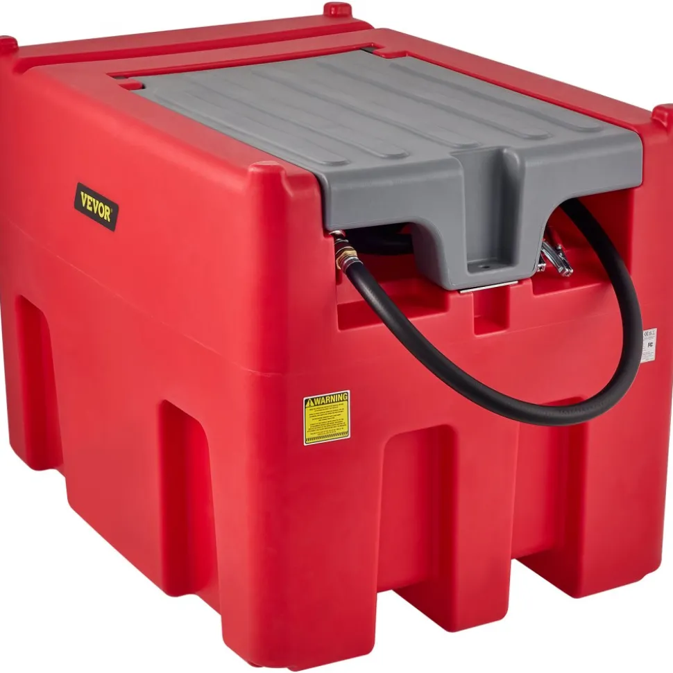 VEVOR Portable Diesel Tank, 58 Gallon Capacity & 10 GPM Flow Rate, Fuel Tank with 12V Electric Transfer Pump and 13.1ft Rubber Hose, PE Diesel Transfer Tanks for Easy Fuel Transportation, Grey