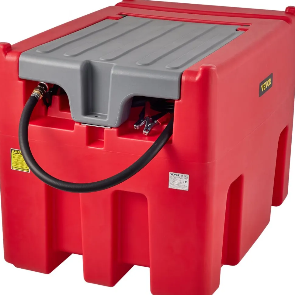 VEVOR Portable Diesel Tank, 58 Gallon Capacity & 10 GPM Flow Rate, Fuel Tank with 12V Electric Transfer Pump and 13.1ft Rubber Hose, PE Diesel Transfer Tanks for Easy Fuel Transportation, Grey