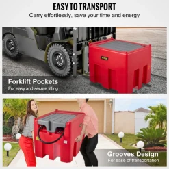VEVOR Portable Diesel Tank, 58 Gallon Capacity & 10 GPM Flow Rate, Fuel Tank with 12V Electric Transfer Pump and 13.1ft Rubber Hose, PE Diesel Transfer Tanks for Easy Fuel Transportation, Grey