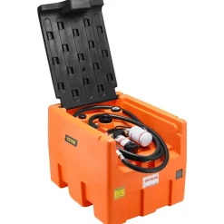 VEVOR Portable Diesel Tank, 48 Gallon, 10.6GPM Flow Rate, Diesel Fuel Tank with 12V Electric Transfer Pump, 13.1 ft Hose, Auto Fueling Nozzle, Diesel Transfer Tank for Easy Fuel Transportation, Orange