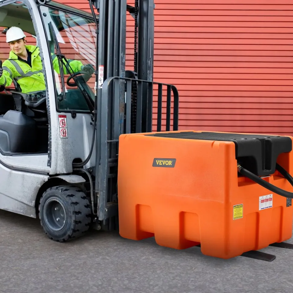 VEVOR Portable Diesel Tank, 48 Gallon, 10.6GPM Flow Rate, Diesel Fuel Tank with 12V Electric Transfer Pump, 13.1 ft Hose, Auto Fueling Nozzle, Diesel Transfer Tank for Easy Fuel Transportation, Orange