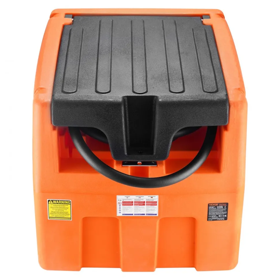VEVOR Portable Diesel Tank, 48 Gallon, 10.6GPM Flow Rate, Diesel Fuel Tank with 12V Electric Transfer Pump, 13.1 ft Hose, Auto Fueling Nozzle, Diesel Transfer Tank for Easy Fuel Transportation, Orange
