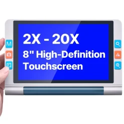 VEVOR Portable Digital Magnifier, 8-inch Touchscreen Electronic Video Magnifier for Low Version, 2X - 20X Electronic Reading Aid with 13MP Auto-Focus HD Lens, 26 Color Mode, HDMI Output & 16GB Storage